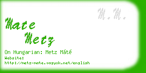 mate metz business card